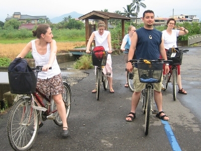 Students on bikes in Taiwan