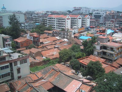 Aerial view of Quanzhou, China housing