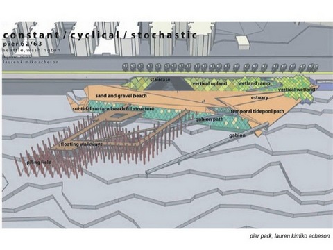 Seattle Waterfront diagram of pier and ecological design