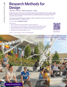 Spring 2025 Course Flyer: LARCH 572 Research Methods for Design 