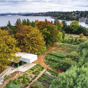 aerial view of Rainier Beach Urban Farm and Wetlands
